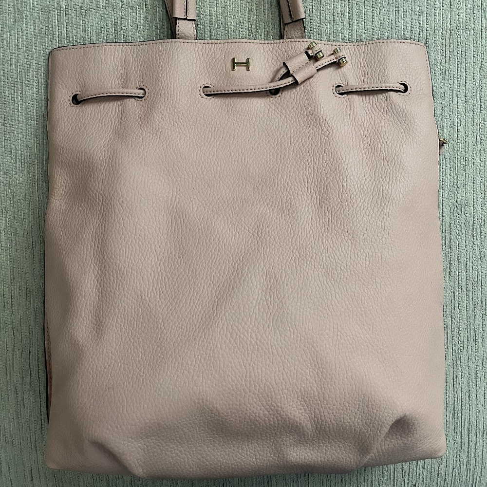 H by Halston pink pebble leather backpack